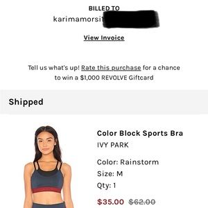 NWOT IVY PARK by Beyoncé Color Block Sports Bra
